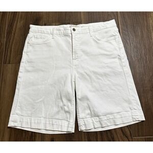Jen 7 Seven For All Man Kind Women's Relaxed Bermuda Short Size 16 White Beach